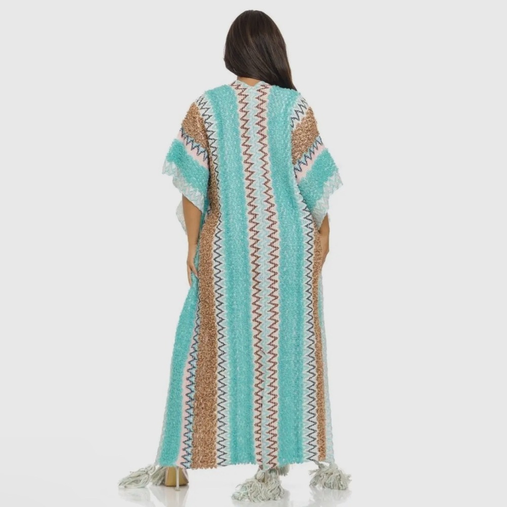 Boho Chic Chevron knit Kimono one size fit most - Picture 4 of 10